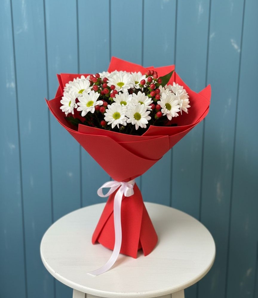 Букет цветов из: Хризантемы в Бугры Ленинградская область