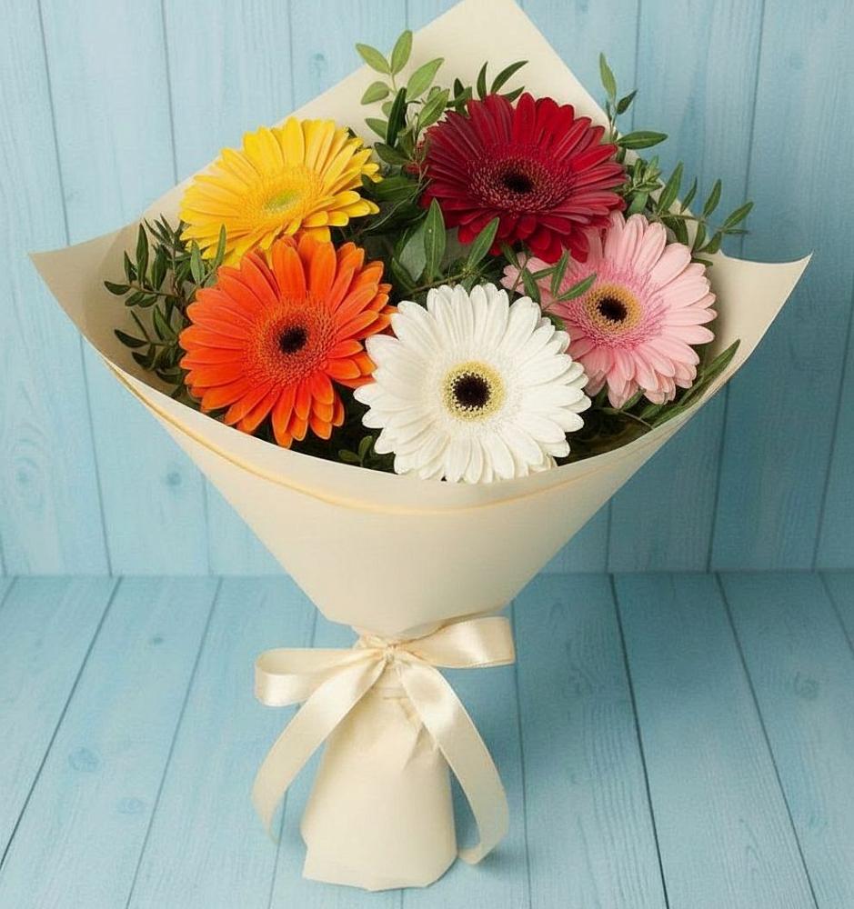 Букет цветов из: Герберы в Бугры Ленинградская область