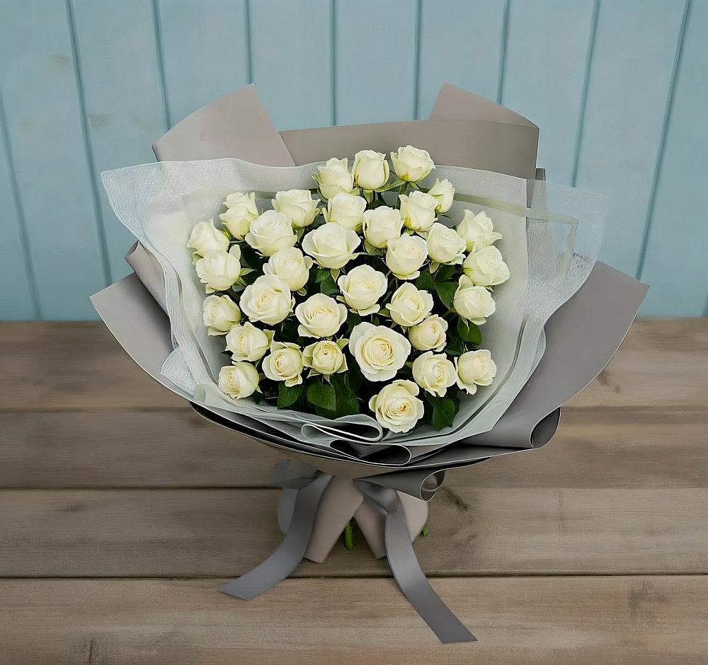 Букет Белоснежная нежность в Бугры Ленинградская область