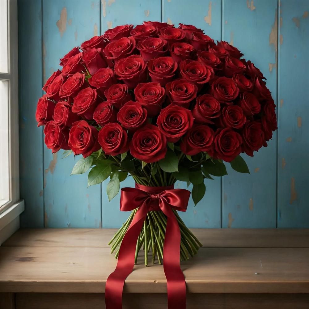 Букет Красные розы Блэк Меджик в Бугры Ленинградская область