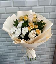 Букет цветов из:  Розы и Хризантемы в Бугры Ленинградская область