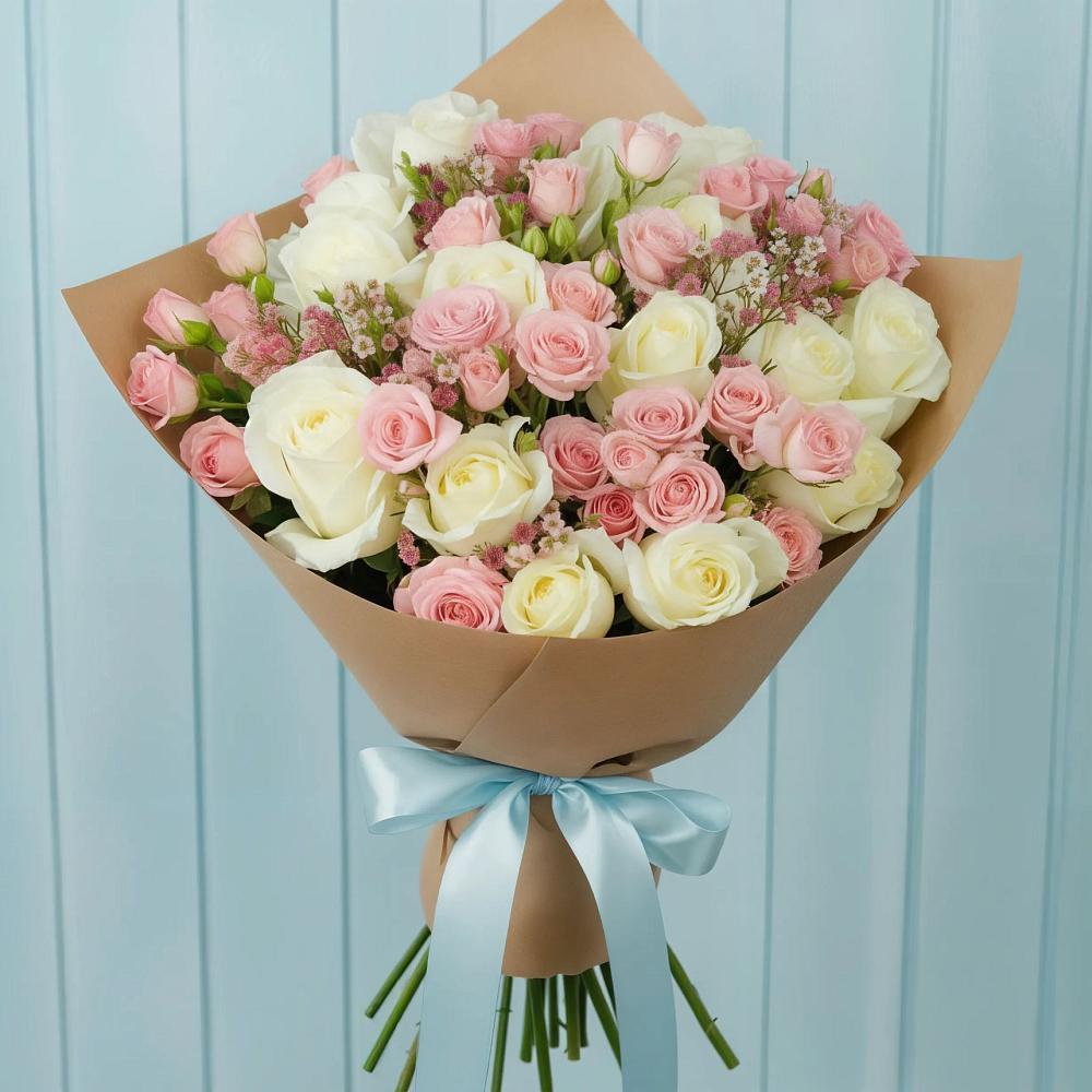 Букет цветов из: Розы в Бугры Ленинградская область