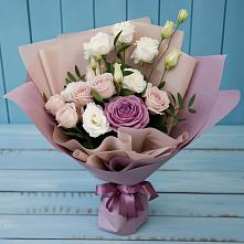 Букет цветов из:  Розы и Лизиантусы #REPLACE_PRED# Бугры Ленинградская область