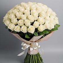 Букет 101 беля роза Белоснежка в Бугры Ленинградская область