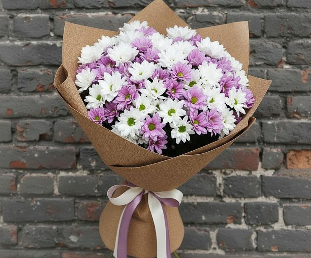 Букет цветов из: Хризантемы в Бугры Ленинградская область