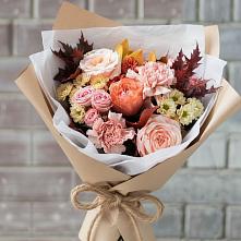 Букет цветов из:  Гвоздики, Хризантемы и Розы в Бугры Ленинградская область