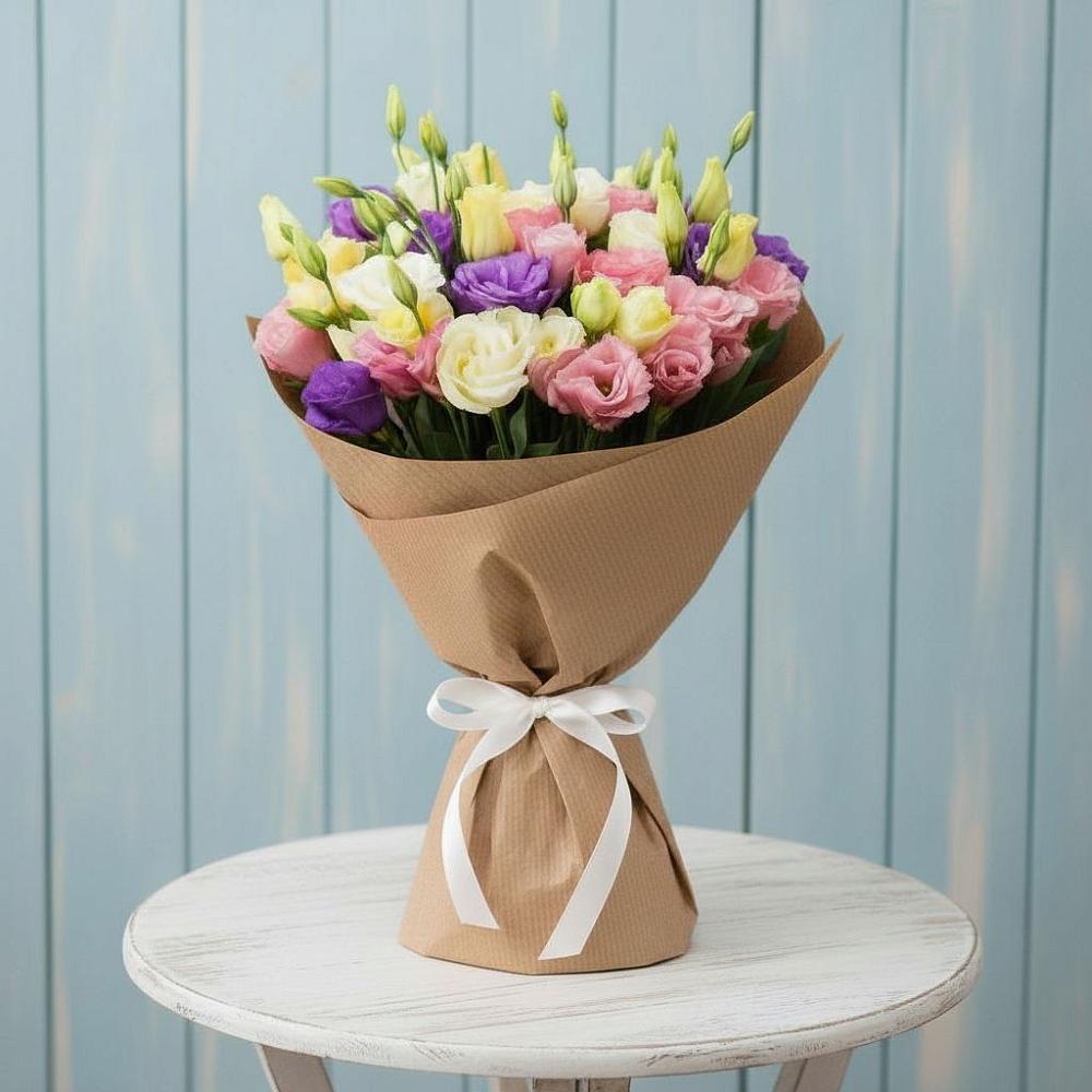 Букет цветов из: Лизиантусы в Бугры Ленинградская область