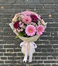 Букет цветов из:  Герберы и Хризантемы в Бугры Ленинградская область