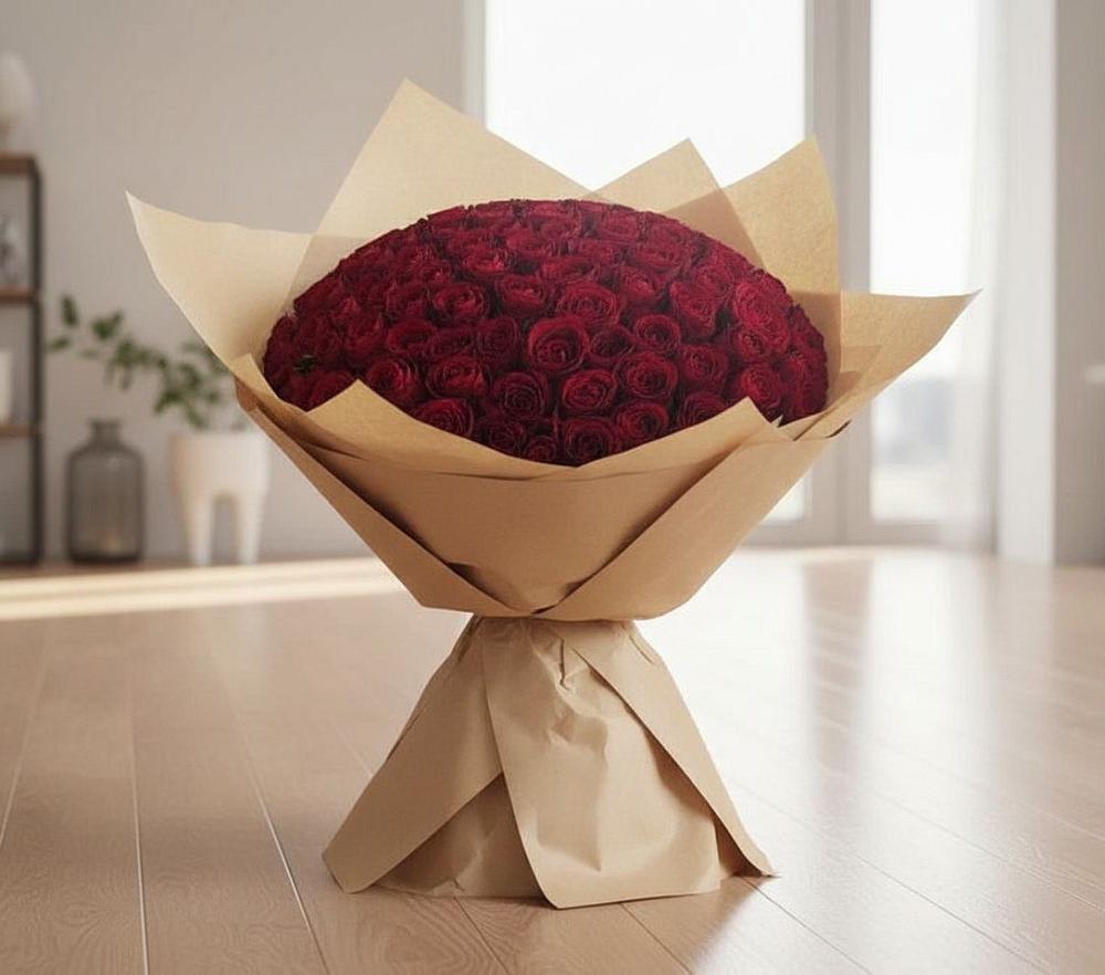 Букет 101 Красная роза в Бугры Ленинградская область