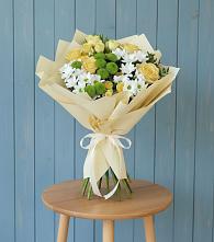 Букет цветов из:  Хризантемы и Розы в Бугры Ленинградская область