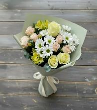 Букет цветов из:  Альстромерии, Розы и Хризантемы #REPLACE_PRED# Бугры Ленинградская область