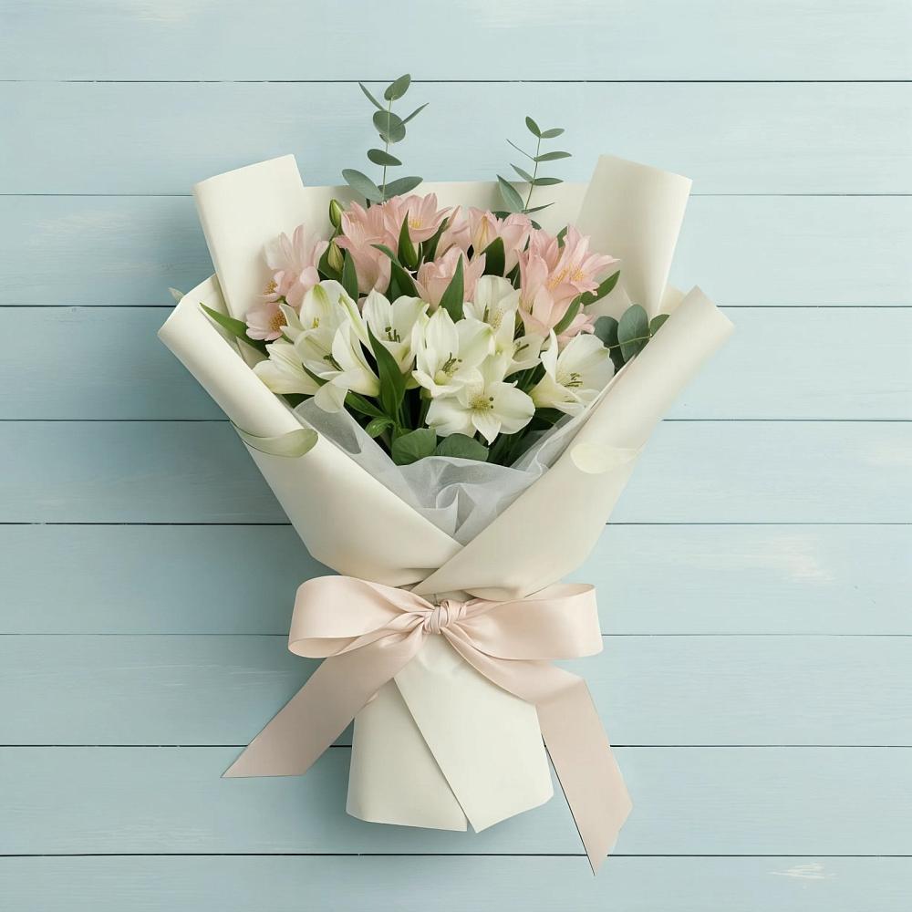 Букет цветов из: Альстромерии в Бугры Ленинградская область