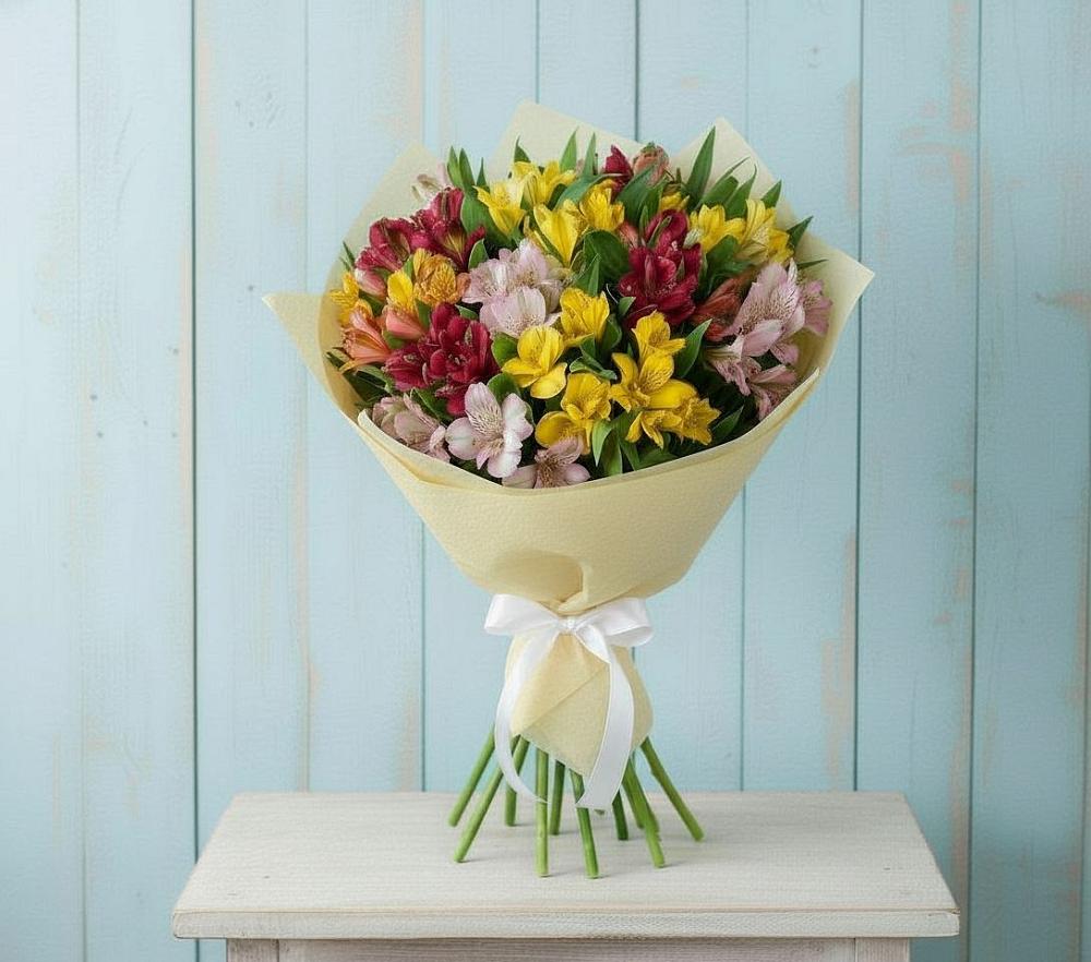 Букет цветов из: Альстромерии в Бугры Ленинградская область