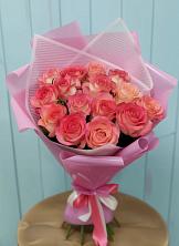 Букет 15 Розовых роз Равель в Бугры Ленинградская область