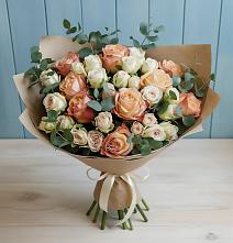 Букет цветов из:  Альстромерии и Розы #REPLACE_PRED# Бугры Ленинградская область