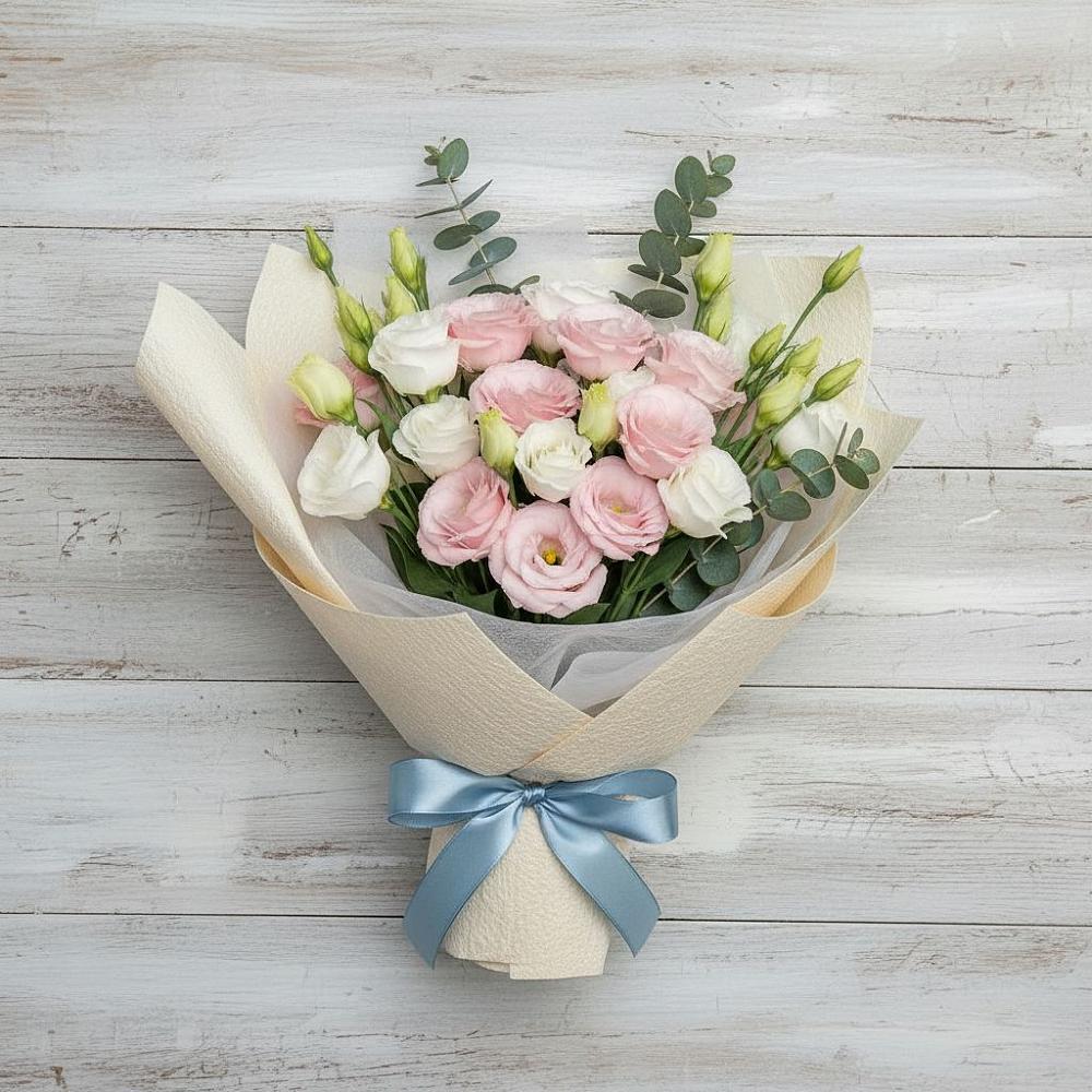 Букет цветов из: Лизиантусы в Бугры Ленинградская область